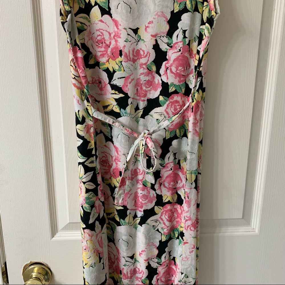 🌷3 for$25🌷Uno, US S, Pink & Black Floral Sleeveless Tie Back Sundress - Picture 5 of 8